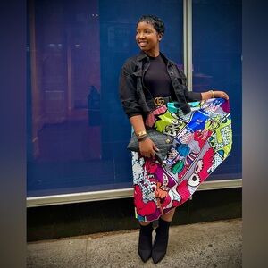 Colorful Graphic Print Skirt